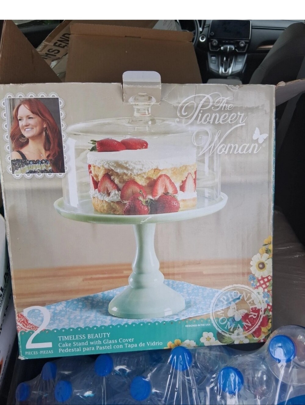 The Pioneer Woman Timeless Beauty Jade Green 10" Cake Stand with Glass Cover